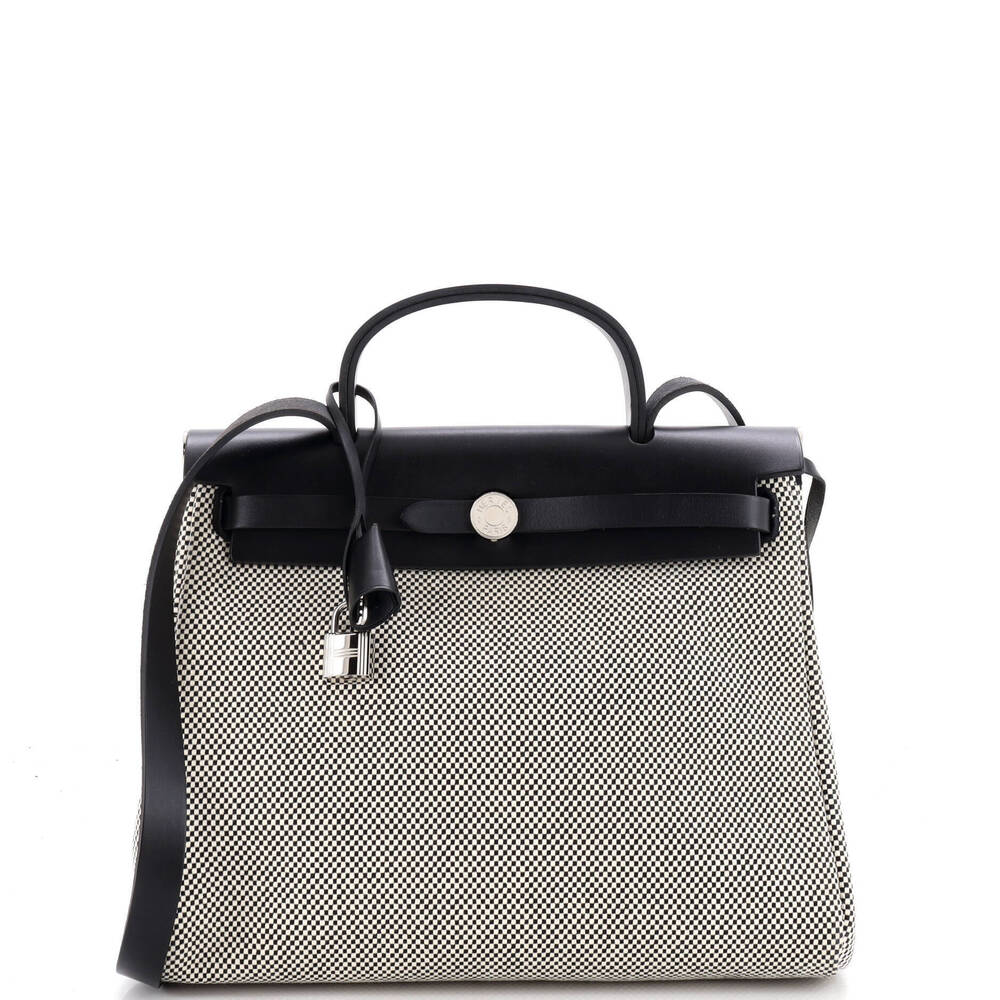 Hermes 31 Herbag Zip Criss Viking Toile and Leather